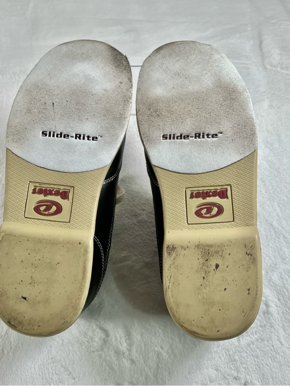 Dexter Turbo 2 Black Beige Lace- up Slide-Rite Bowling Shoes Men 10 D - Picture 10 of 11